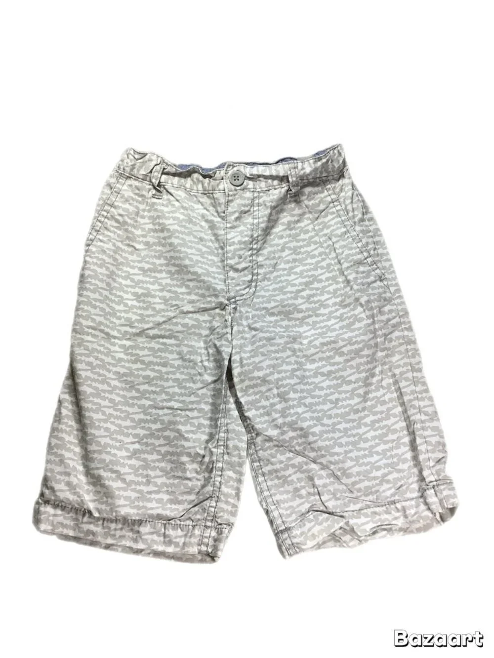 Lot of 2 Old Navy Boys Shorts Size 8 Shark Print & Gray Built-In Belts